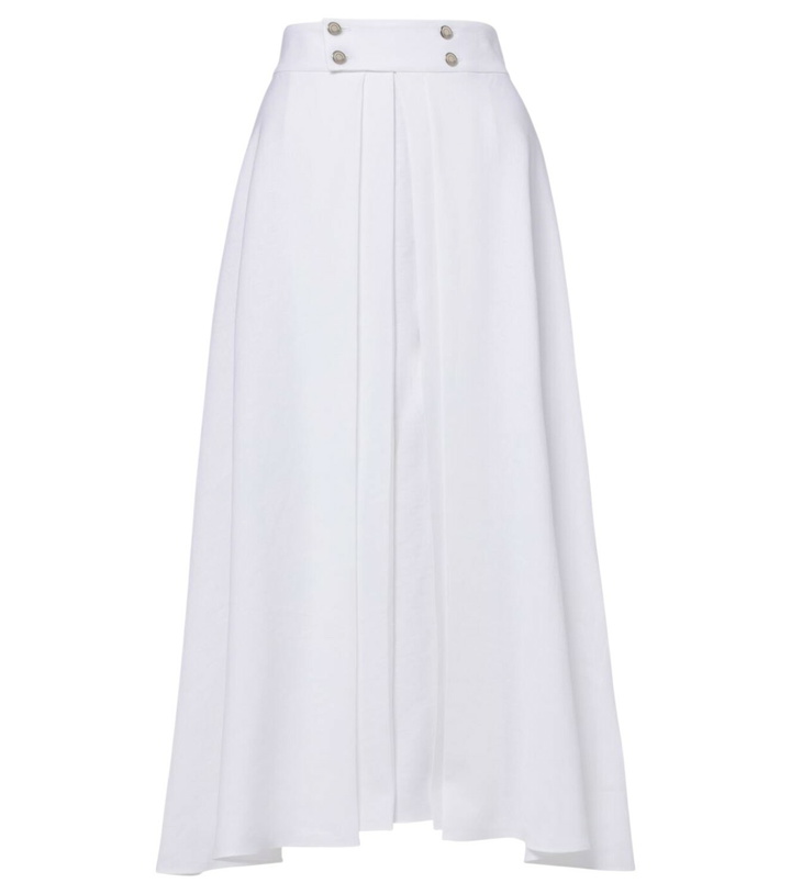 Photo: Loro Piana Petra pleated linen maxi skirt
