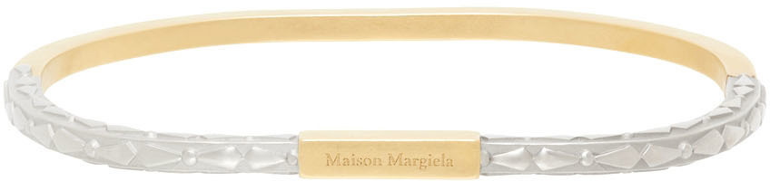 ブレスレット Maison Margiela Gold 925 Silver Bracelet Maison Margiela Logo Engraved Gold-Tone Plated 925 Silver