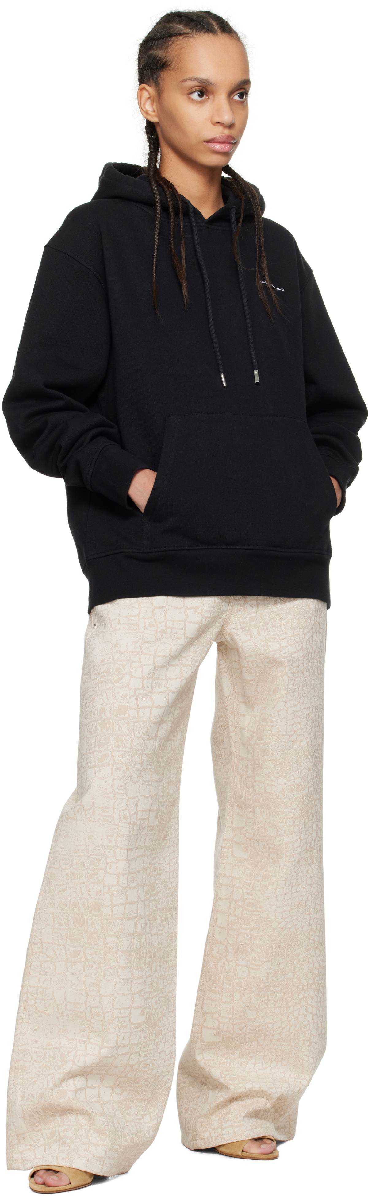 JACQUEMUS Black 'The embroidered sweatshirt' Hoodie