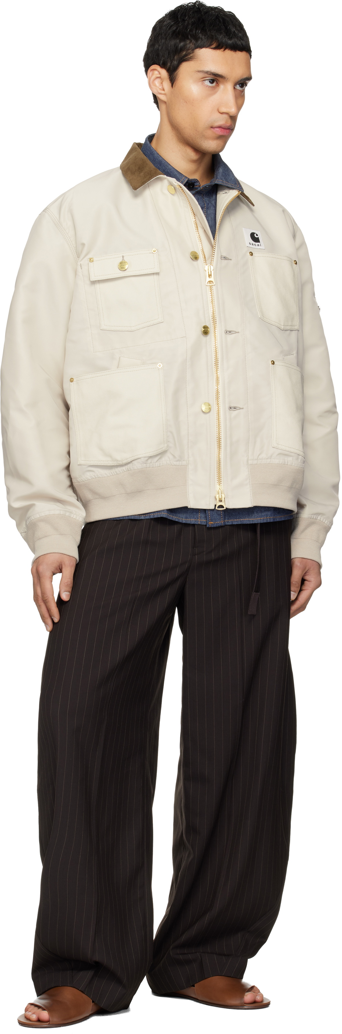 sacai Off-White Carhartt WIP Edition Nylon Twill & Duck Jacket