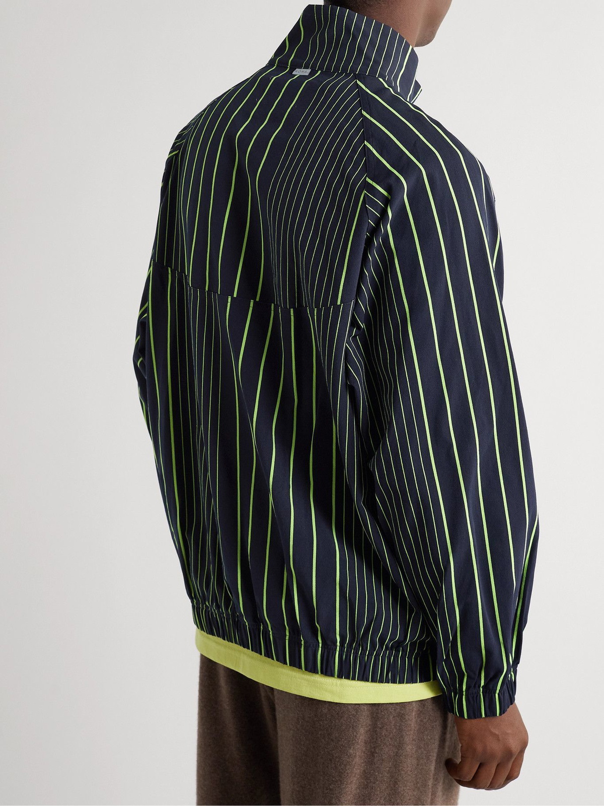 NOMA t.d. - Off-Key Striped Nylon-Blend Twill Half-Zip Track