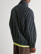 NOMA t.d. - Off-Key Striped Nylon-Blend Twill Half-Zip Track Jacket - Blue