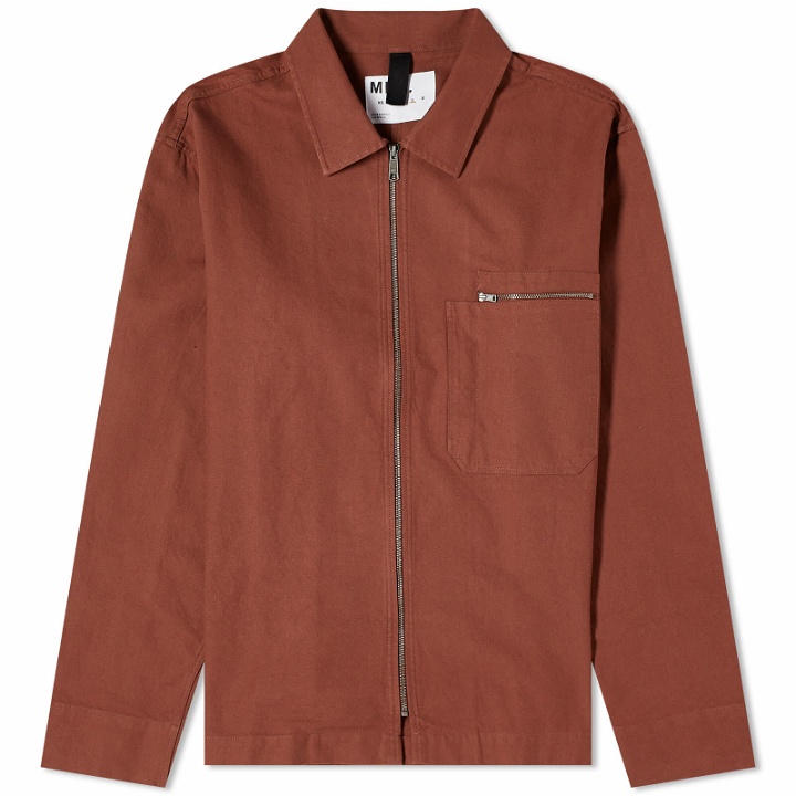 Photo: MHL by Margaret Howell Men's Zip Overshirt in Mineral