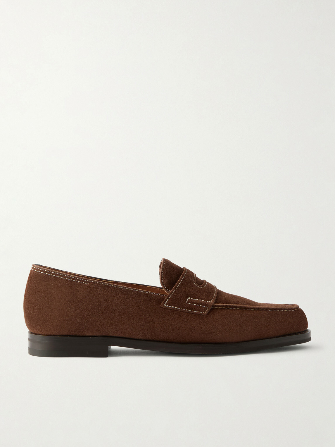 John Lobb - Lopez Suede Penny Loafers - Brown