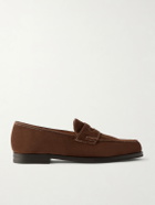 John Lobb - Lopez Suede Penny Loafers - Brown