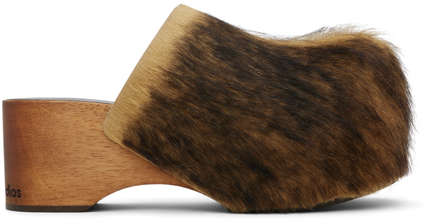 [AcneStudios]★HAIRY WOOD CLOGS★Multi brown Acne Studios - Hairy wood clogs - Multi brown
