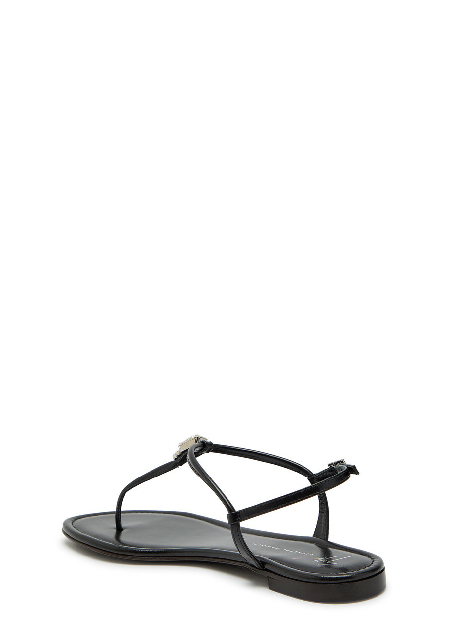 Giuseppe Zanotti Hobby 10 Crystal-embellished Leather Sandals Black