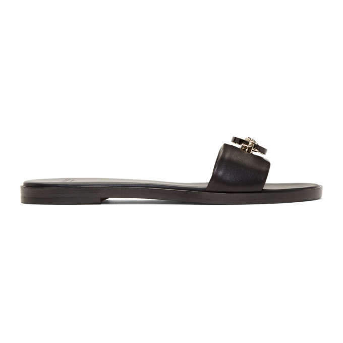 Versace Black Leather Medusa Sandals Versace