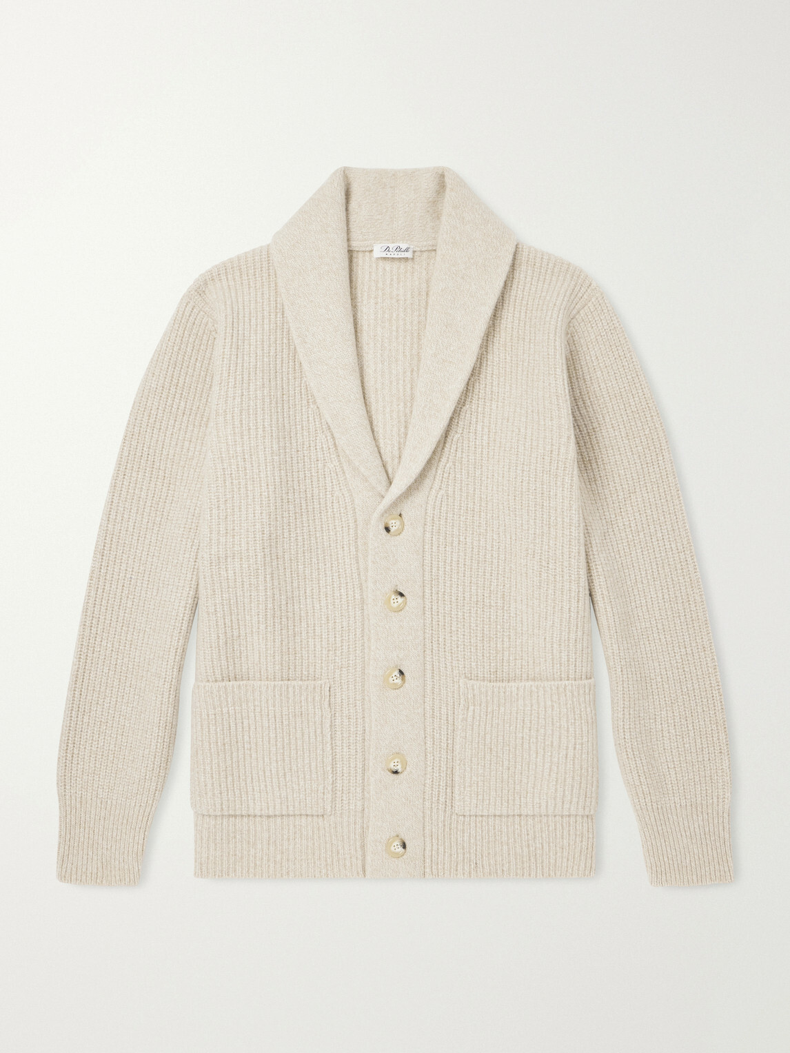De Petrillo - Ribbed Merino Wool and Cashmere-Blend Cardigan - Neutrals