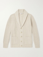 De Petrillo - Ribbed Merino Wool and Cashmere-Blend Cardigan - Neutrals