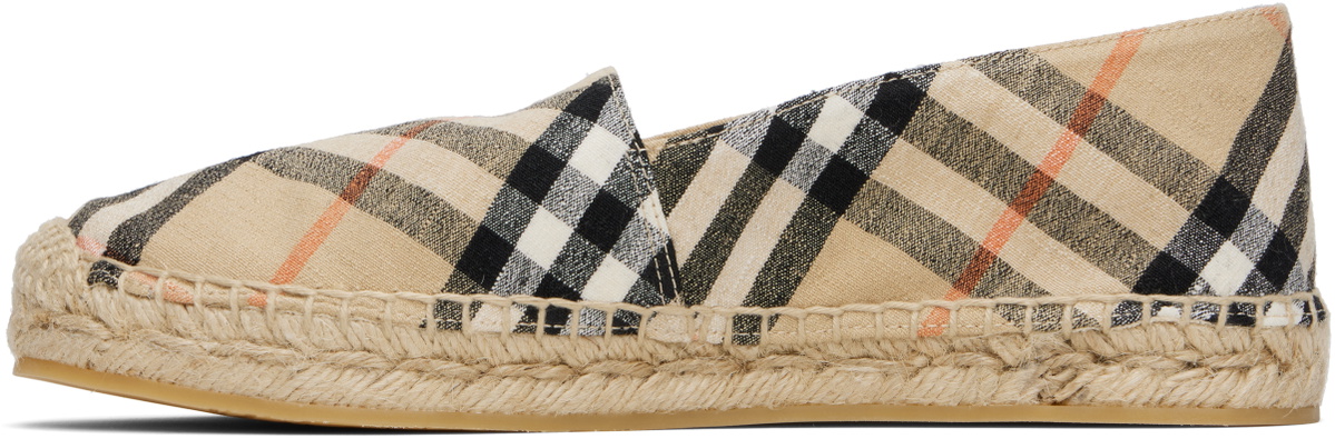 Burberry Beige Check Mews Espadrilles​