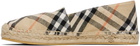 Burberry Beige Check Mews Espadrilles​