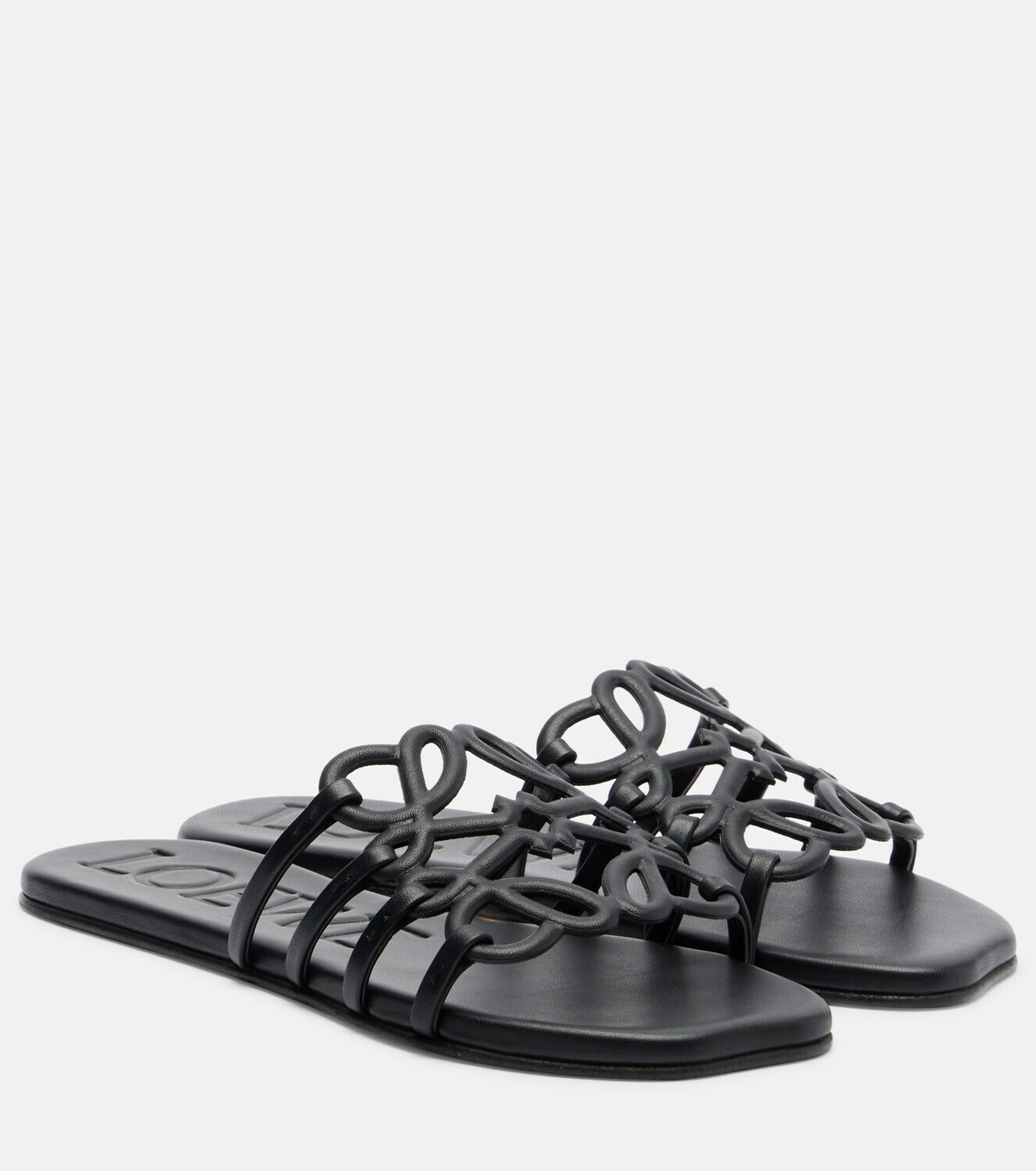 Loewe Anagram leather slides