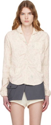 OPEN YY Off-White Floral Blankie Shirt