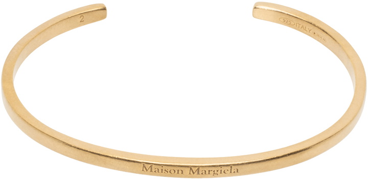 Photo: Maison Margiela Gold Logo Cuff Bracelet