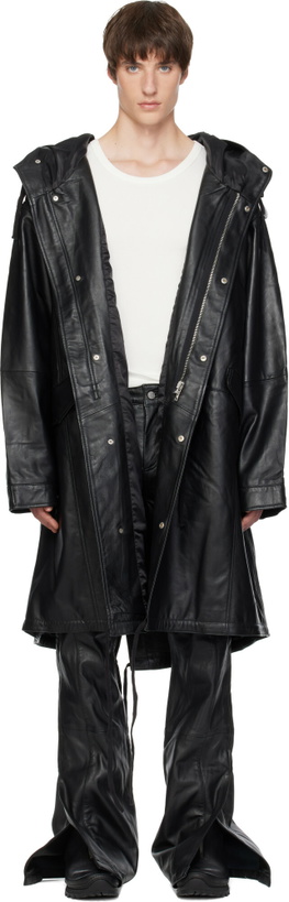 Photo: Deadwood Black Ellis Oversized Leather Parka