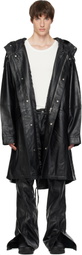 Deadwood Black Ellis Oversized Leather Parka