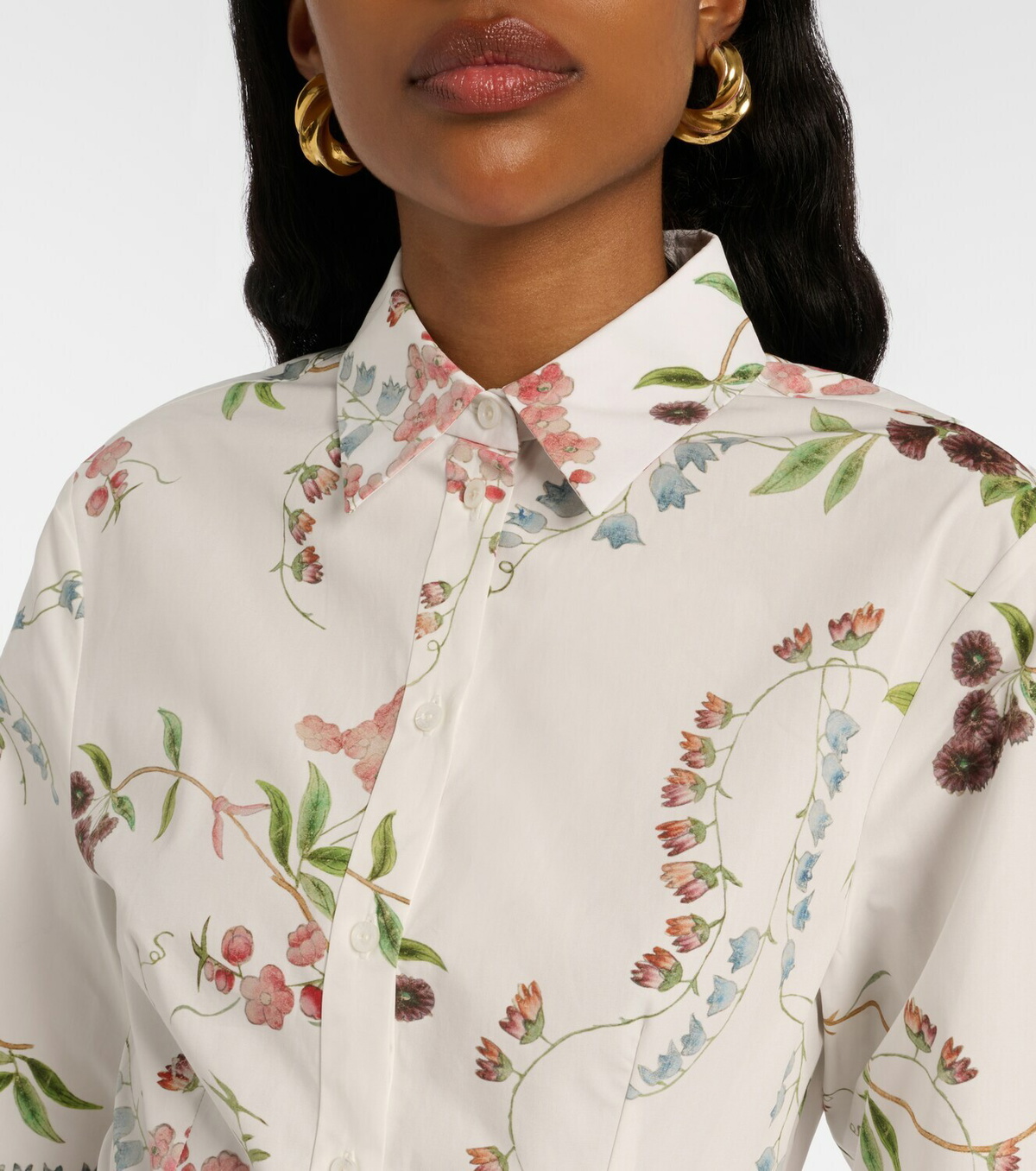 Erdem Floral cotton poplin shirt dress