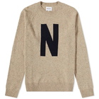 Norse Projects Men's Fridolf N Donegal Crew Sweat in Utility Khaki