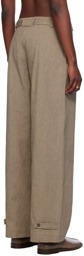 Lauren Manoogian Taupe Belted Trousers