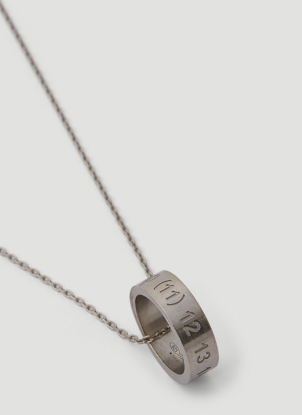 Number Logo Ring Necklace in Silver Maison Margiela