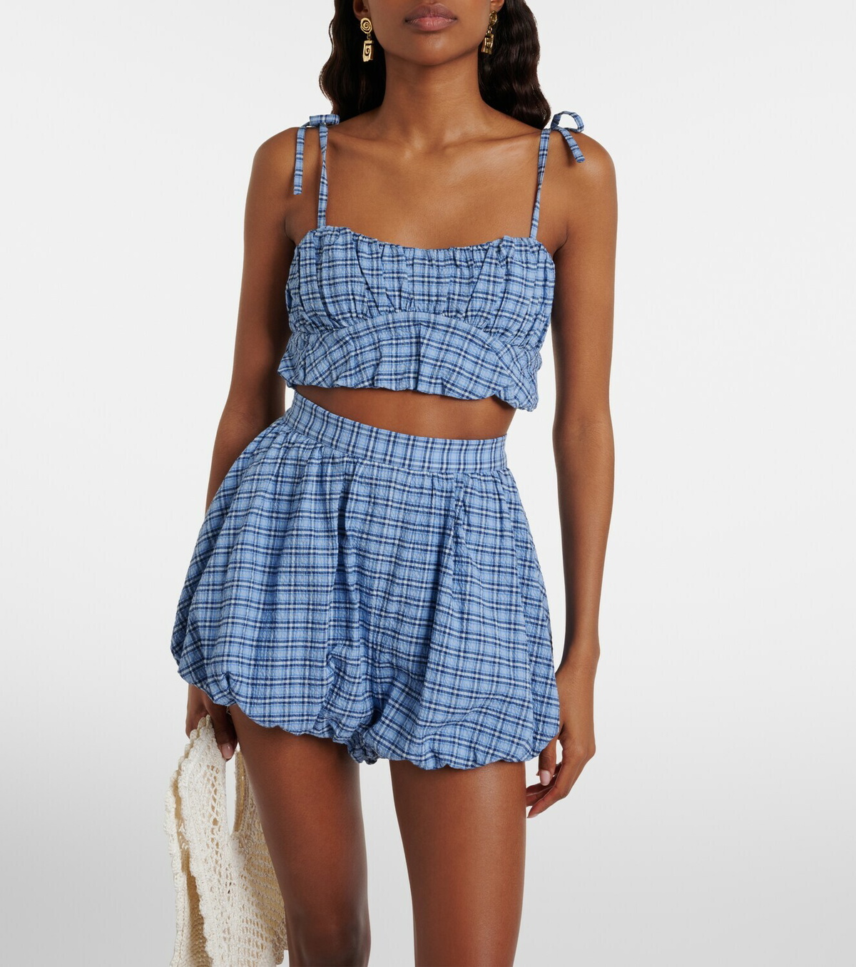 Faithfull Pelea checked cotton top