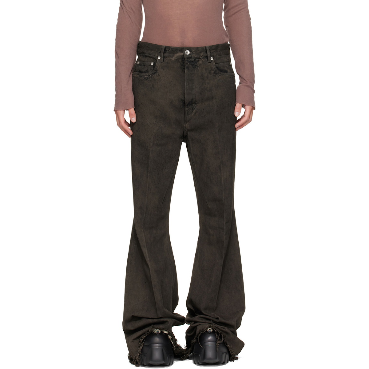 Rick Owens Gray Tower Bolan Bootcut Jeans