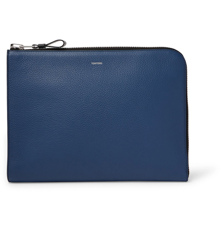 Photo: TOM FORD - Full-Grain Leather Pouch - Blue