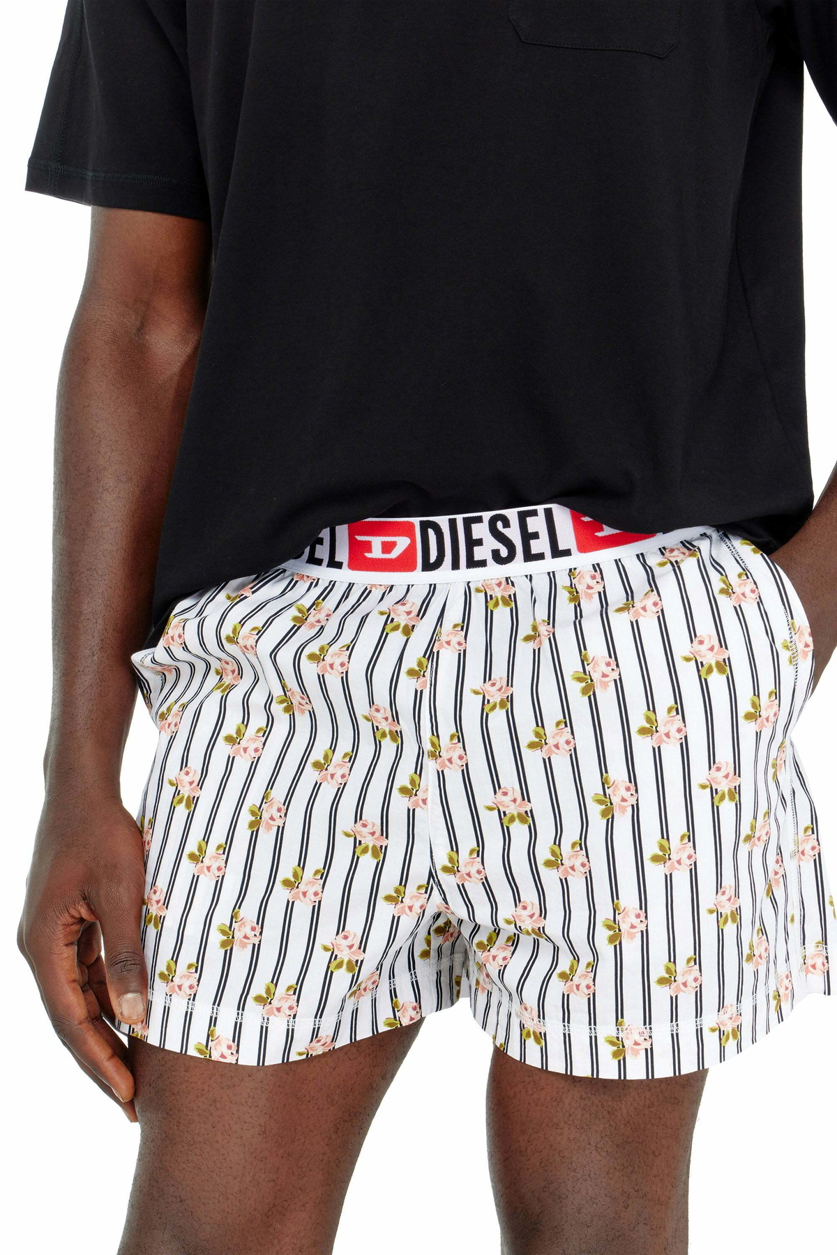 Diesel Cotton pajama set with printed shorts - Pajamas Mens in Multicolor