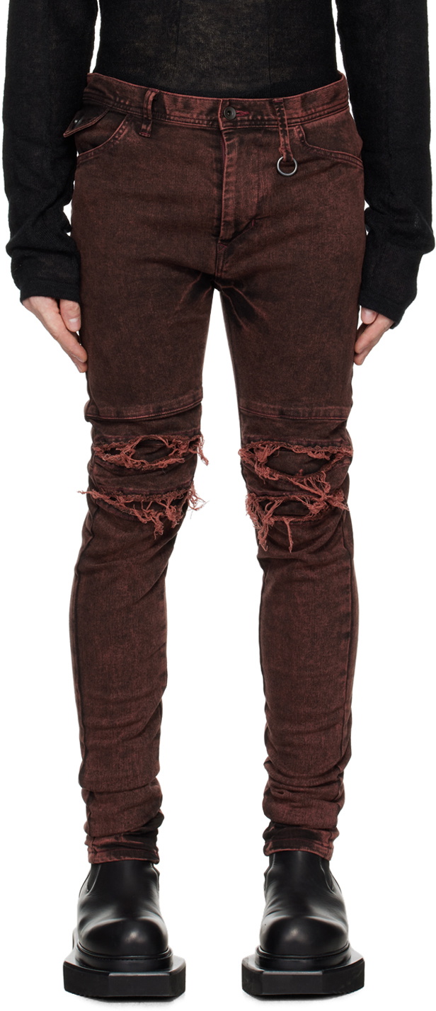 Julius Red Slim Distressed Jeans Julius