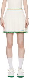 Casablanca Off-White Pleated Miniskirt