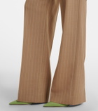 Valentino Pinstripe pleated wool wide-leg pants
