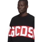 GCDS Black and Red Logo Sweater