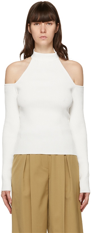Photo: System White Knit Cut-Out Top