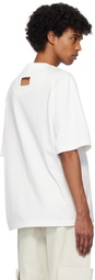 NULLUS White Impaled & Deconstructed Collar T-shirt