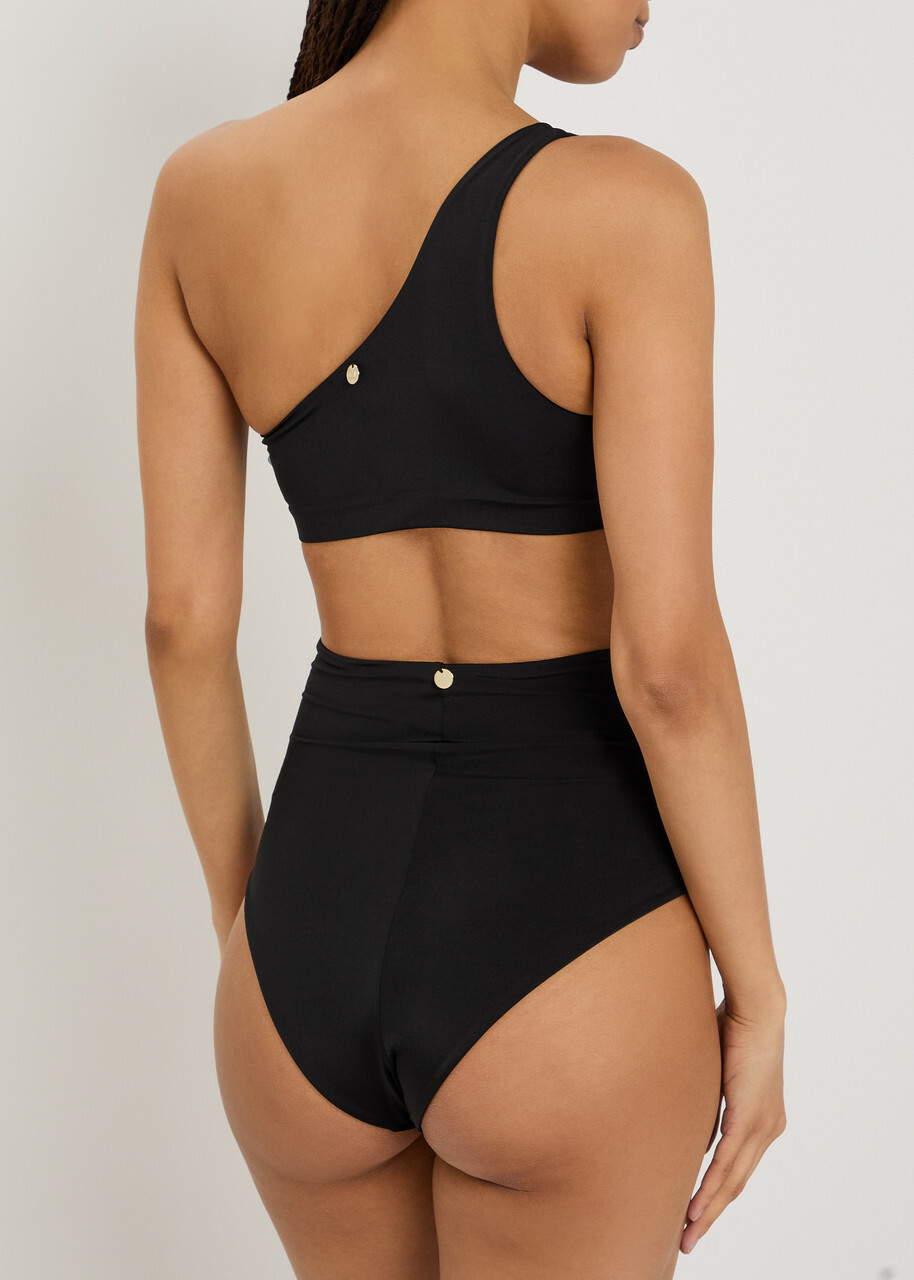 Max Mara Chalisia one Shoulder Stretch-polyamide Bikini top Black