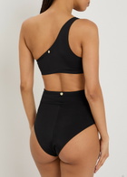 Max Mara Chalisia one Shoulder Stretch-polyamide Bikini top Black