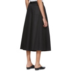 Jil Sander Navy Black Satin Wide-Leg Trousers