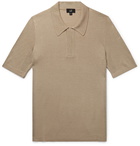 Dunhill - Tussah Silk-Mesh Polo Shirt - Beige