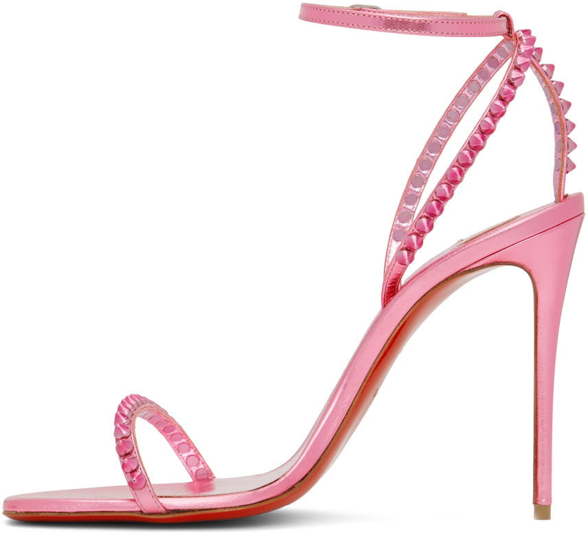 Christian Louboutin Fifi 100 Crystal Lamé Dark Pink Heels Shoes Sale P –  AvaMaria