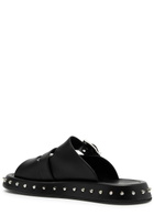 Alexander Mcqueen Studded Leather Sandals Black And Silver