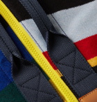 Loewe - Eye/LOEWE/Nature Leather-Trimmed Striped Fleece and Canvas Backpack - Multi