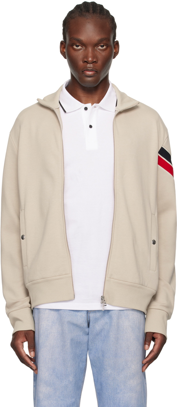 ジャケット MONCLER CASUAL JACKETS BEIGE Moncler Beige Zip Up Track Jacket Moncler