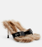 Christen Helix 95 croc-effect leather thong sandals
