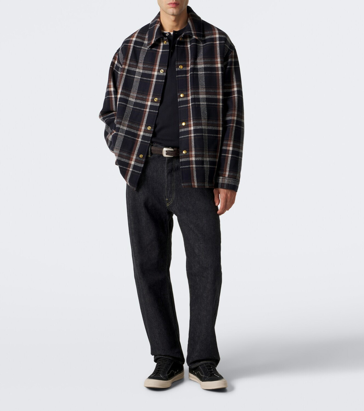 A.Presse Checked wool and cashmere overshirt