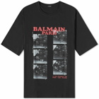 Balmain Men's 44 Oversized T-Shirt in Black/Red