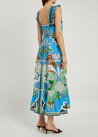 Lug Von Siga Sybill Linen Midi Dress Blue