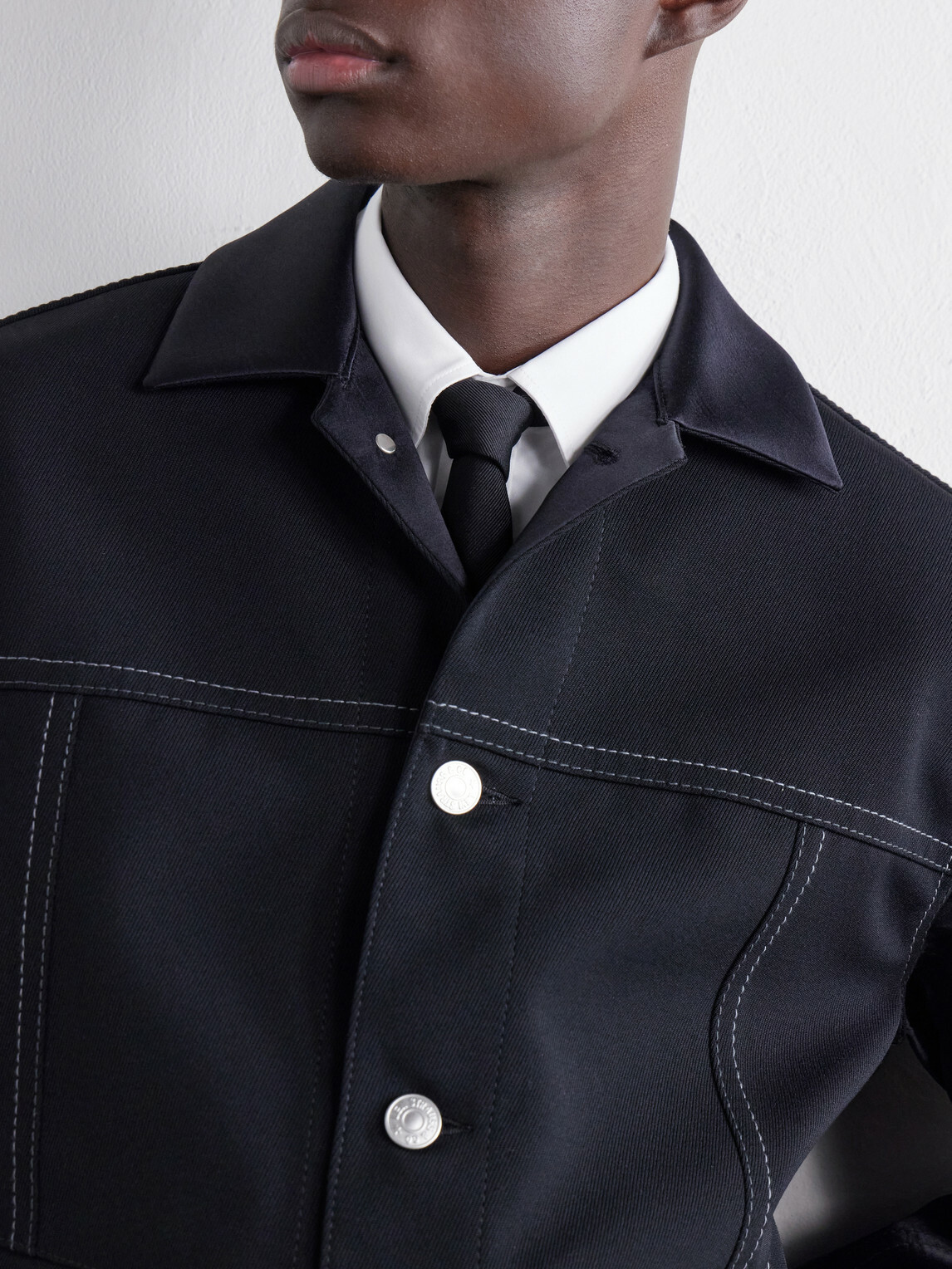 Junya Watanabe - Levi's Satin-Trimmed Wool-Twill Jacket - Black