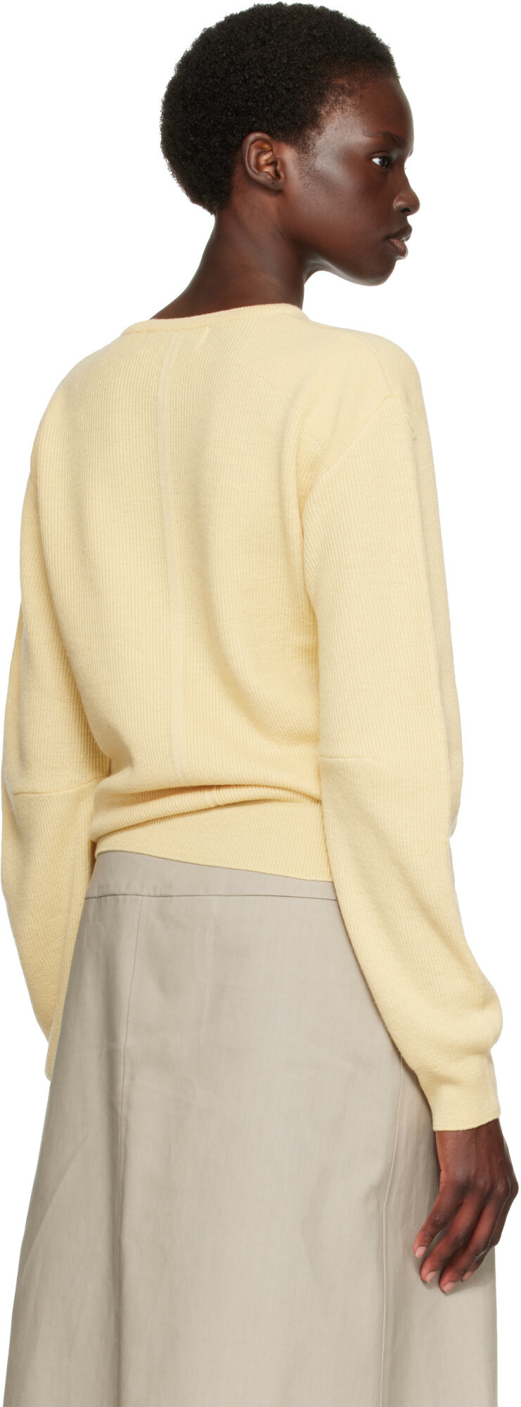 TONYWACK Yellow Superfine Wool Commando V-Neck Sweater