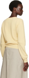TONYWACK Yellow Superfine Wool Commando V-Neck Sweater